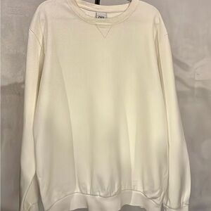 Zara Off White Crewneck Sweater Men’s Size XXL
